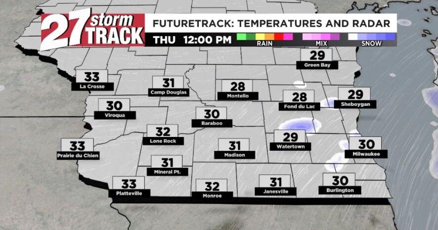 Light snow chances tonight, then warmer temperatures tomorrow ...