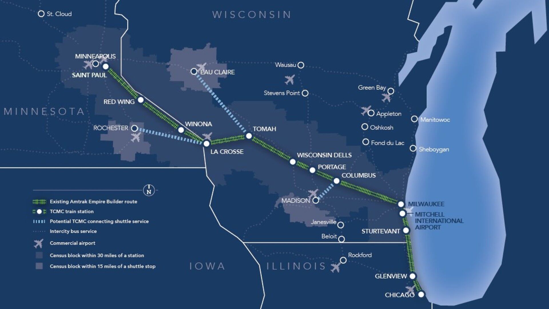 New passenger train through Wisconsin to connect Chicago to the