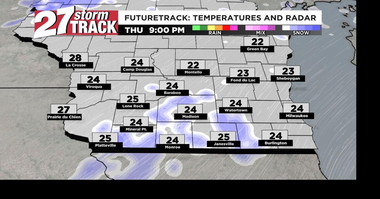 Clear start before snow chances later