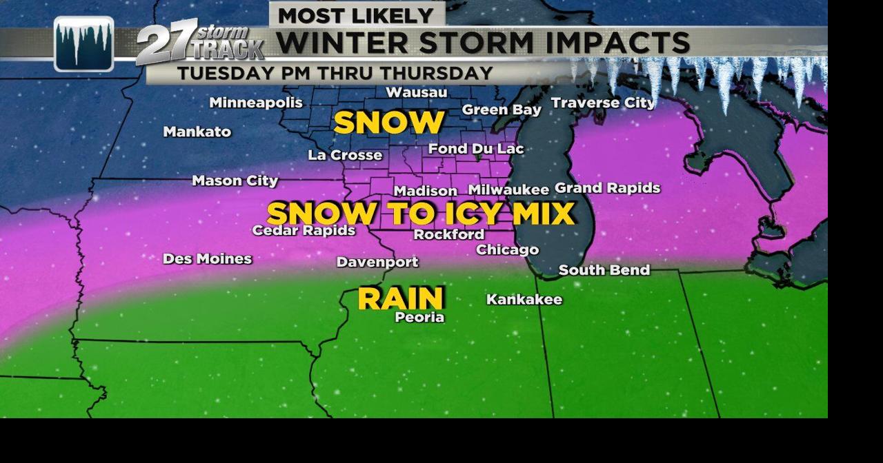 Large winter storm approaching with snow and icy mix possible News