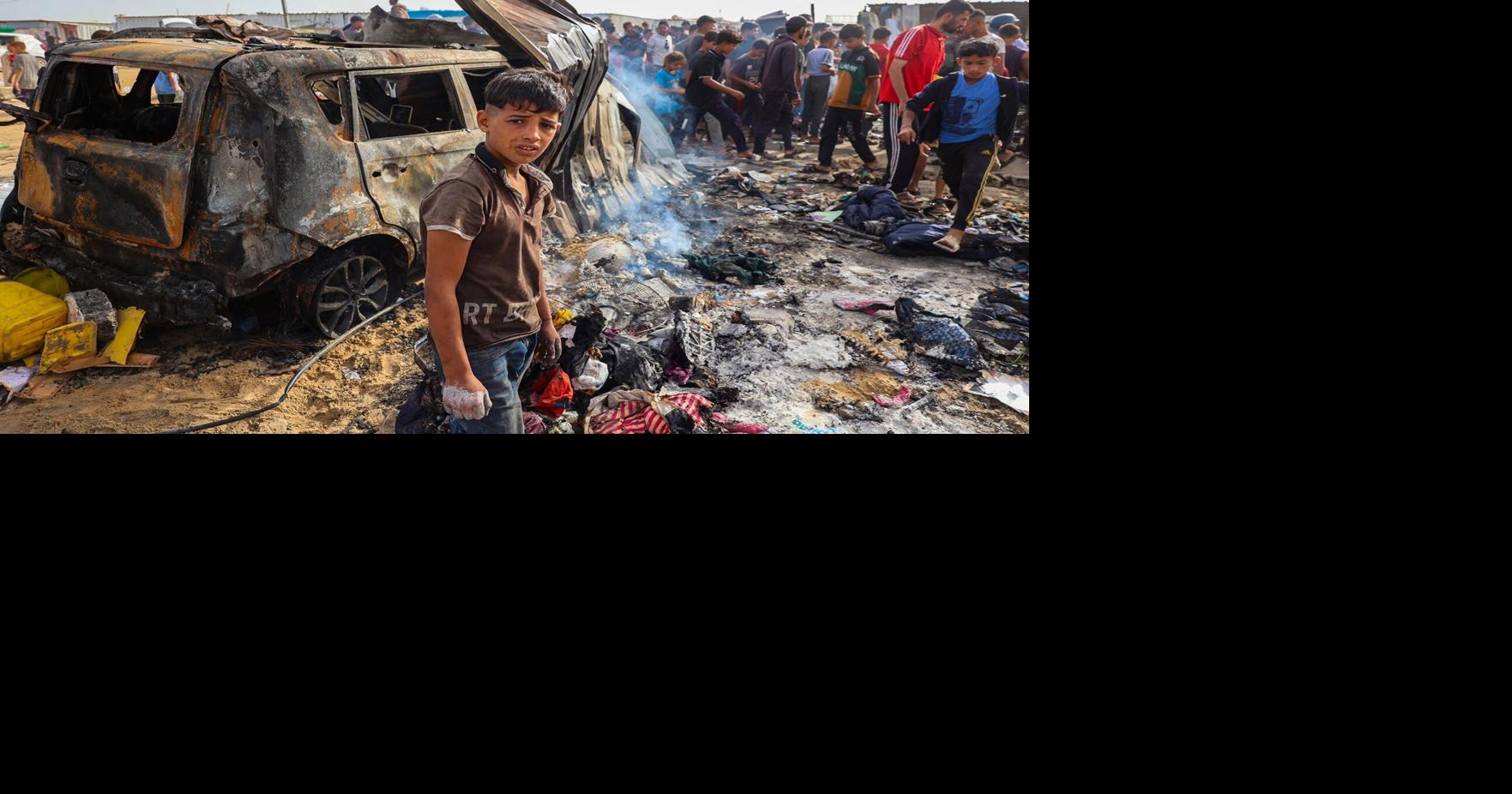 At least 45 killed in Israeli strike on camp for displaced Palestinians in Rafah