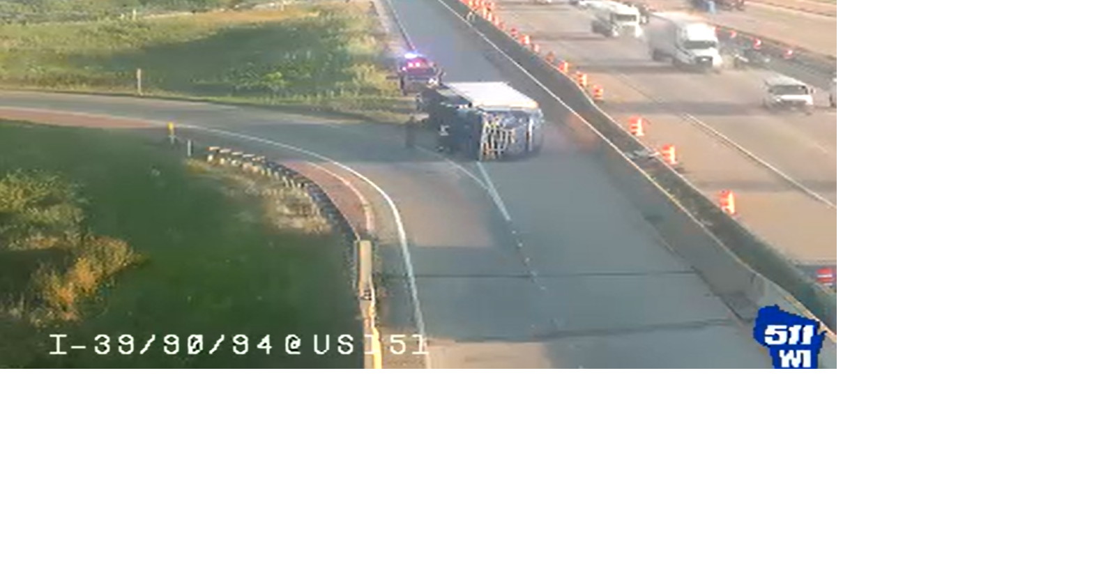 Off ramp to U.S. 151 SB from I-39 reopens after semi rollover | News ...
