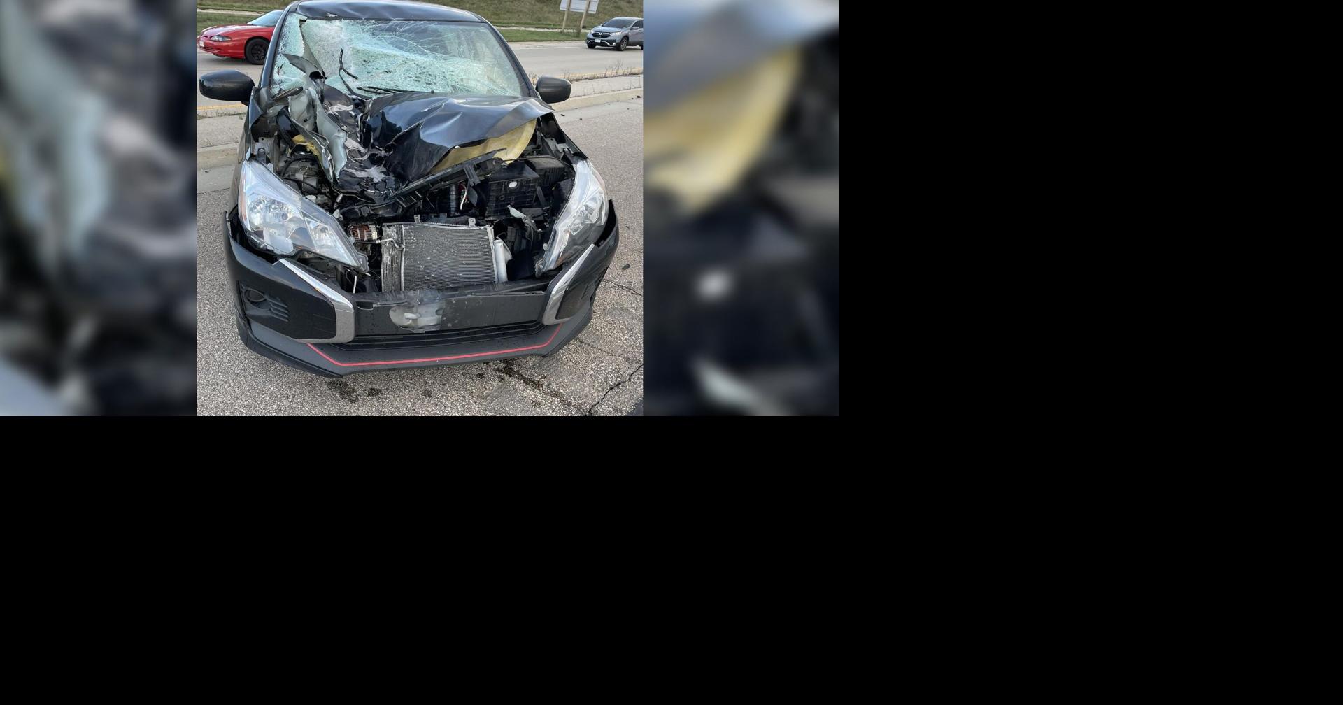 Car trashed by runaway tire on I-90 | News | wkow.com