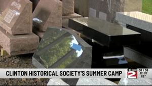 Photo illustrating article: Clinton History Summer Campers Get a Lesson Carved in Stone