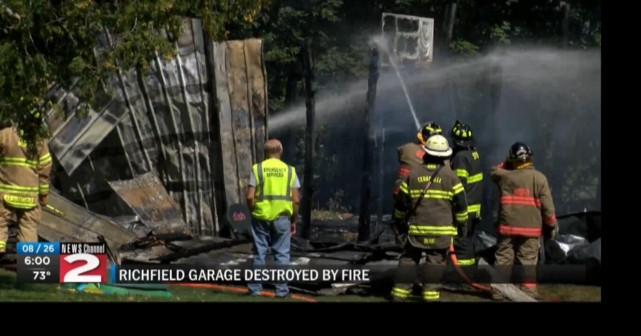 Fire destroys Richfield garage Video