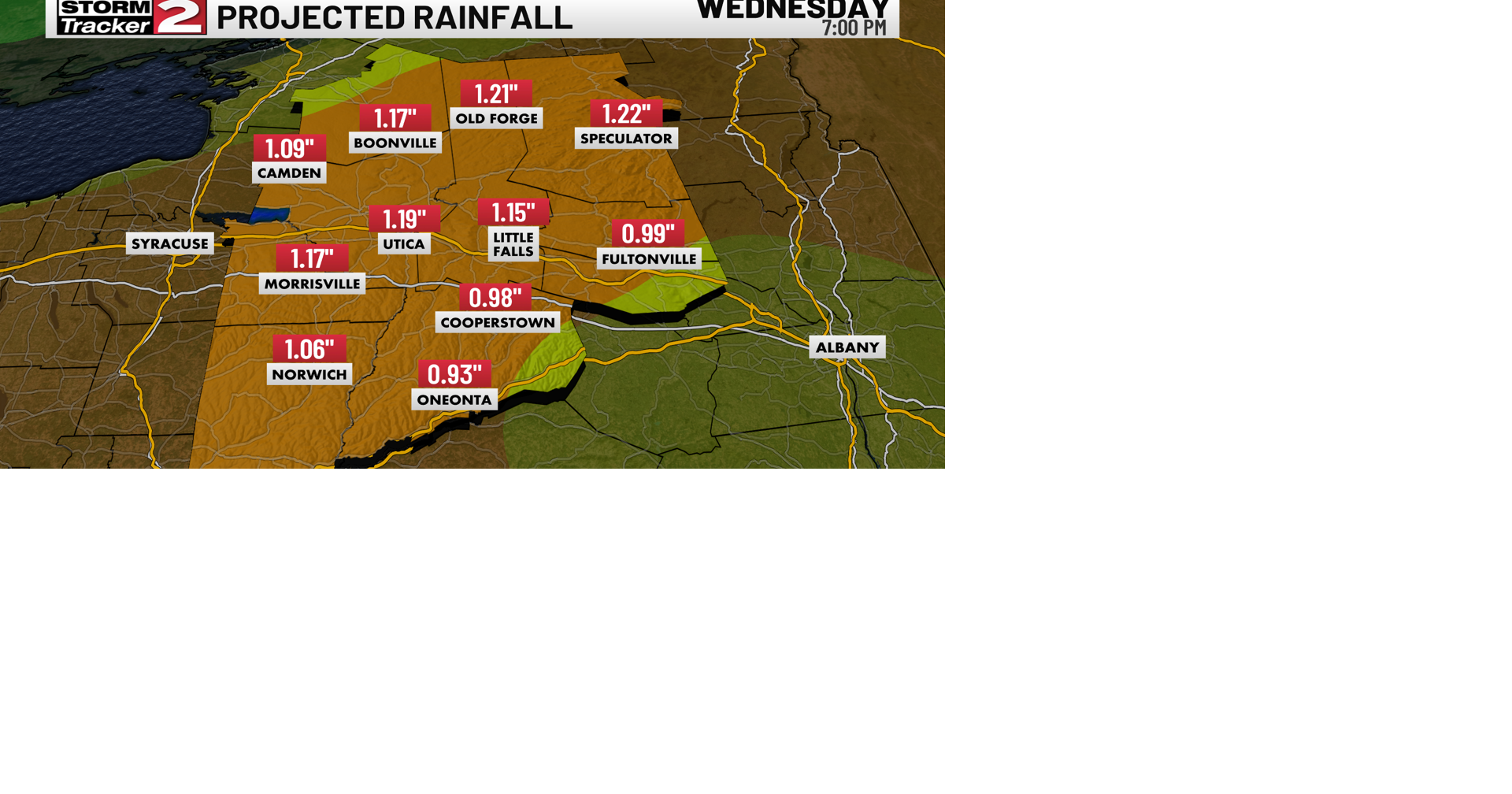 Steady Rain Tonight into Wednesday