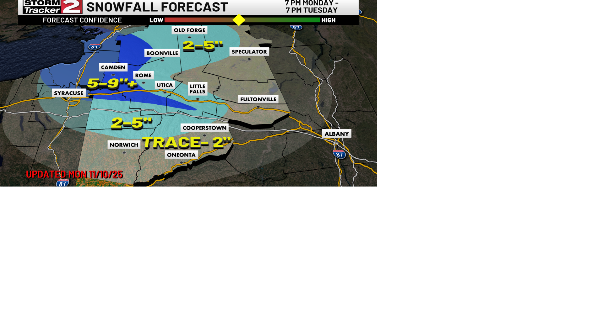 Lake Effect Snow Accumulation Tonight and Tuesday | Weather | wktv.com