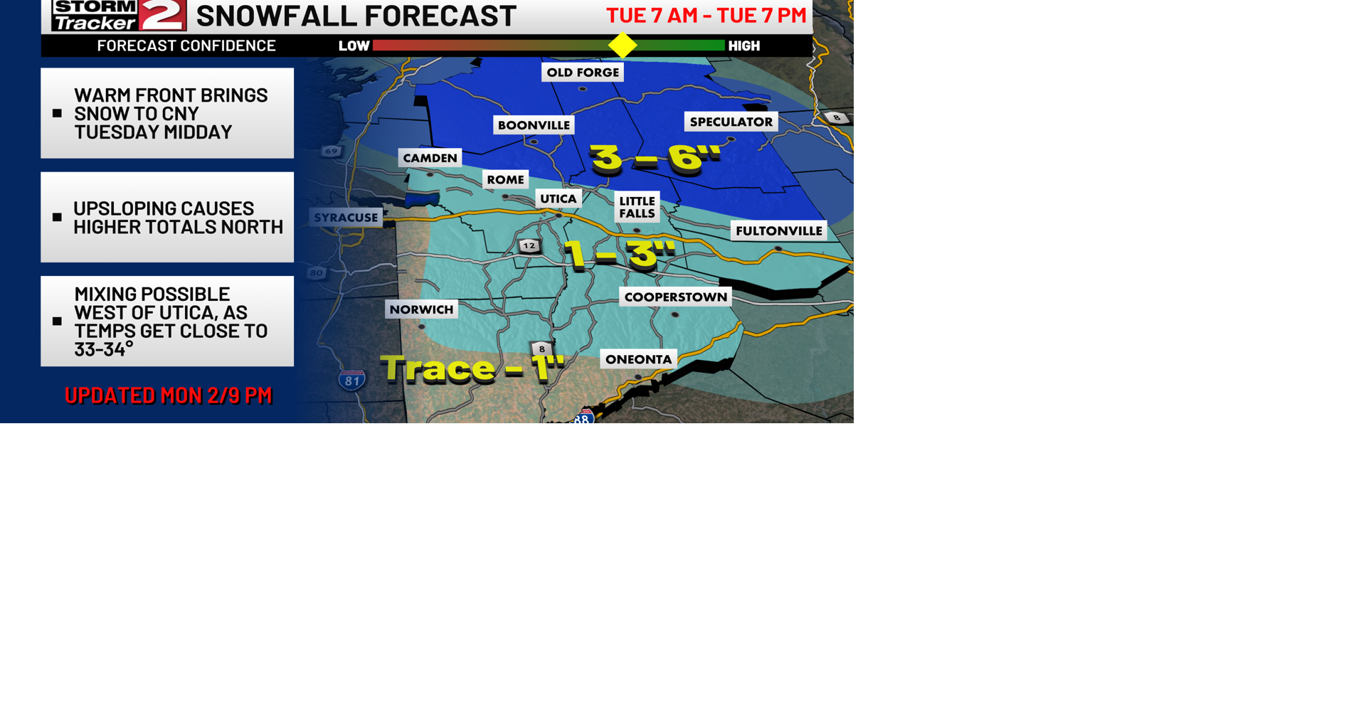 Snow Returns to Central New York Tuesday | Weather | wktv.com