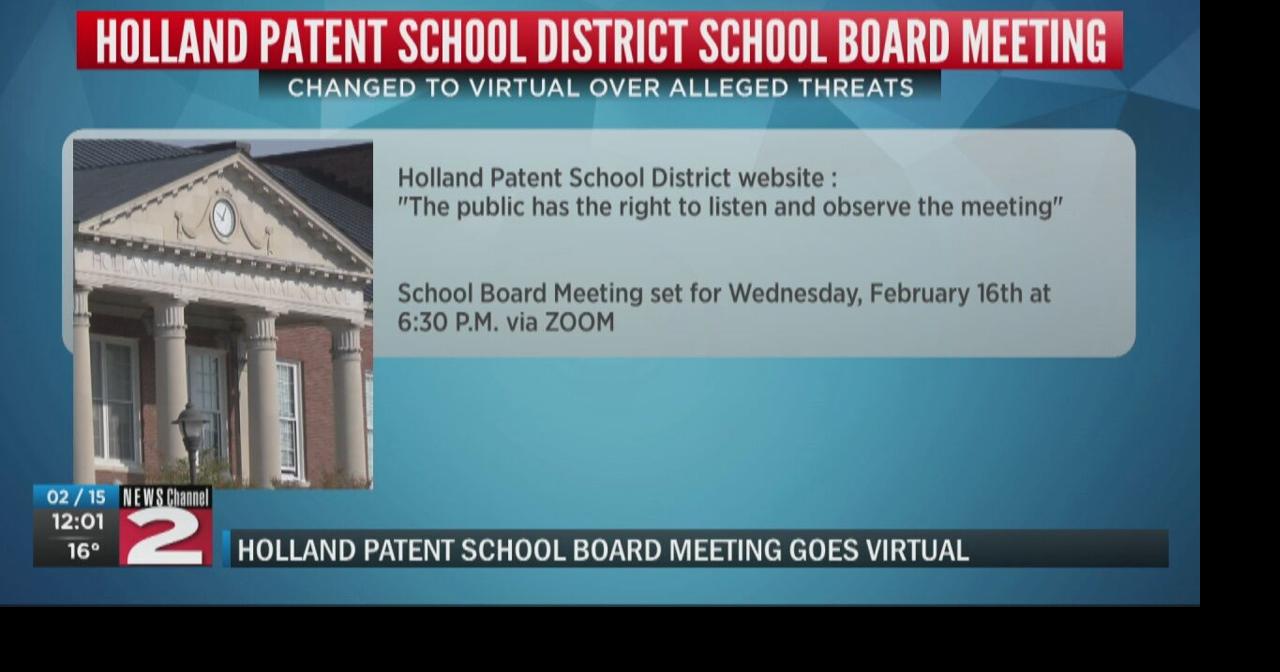 Holland Patent CSD holding next board meeting virtually amid threats of