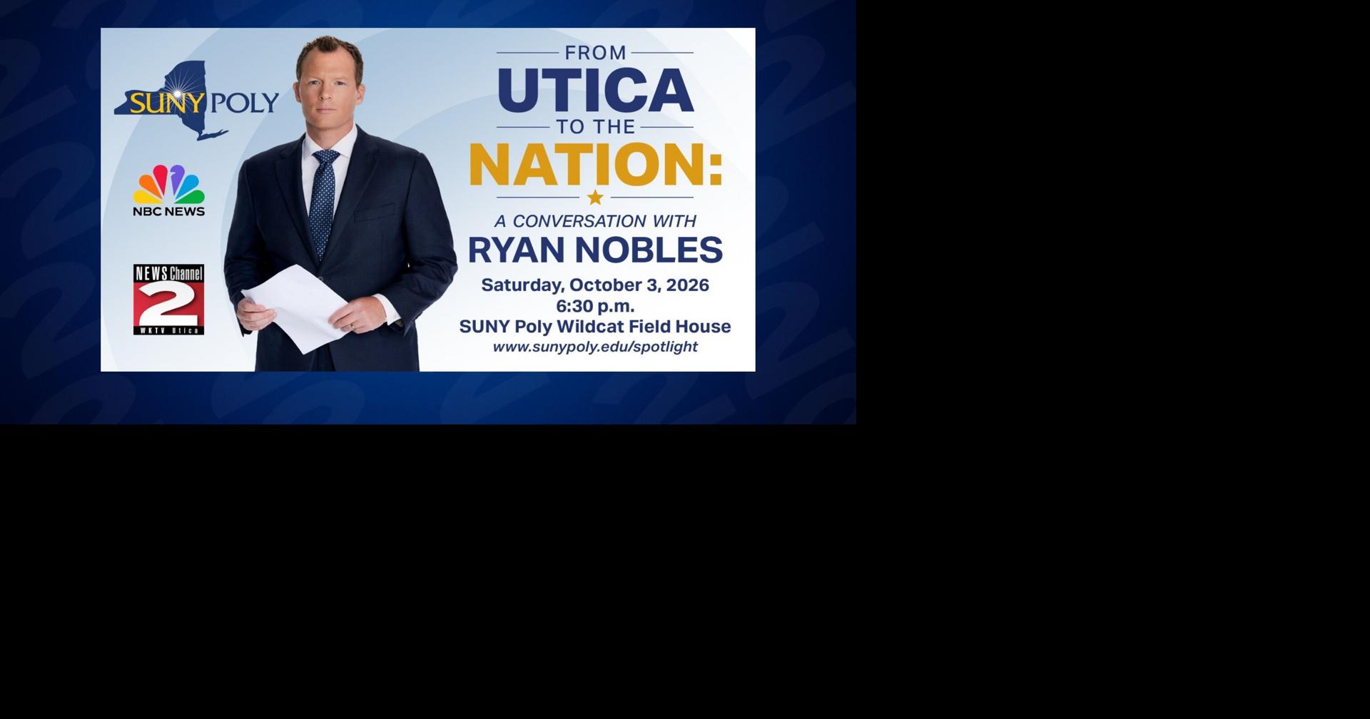 Tickets Available September 2 for Ryan Nobles Conversation at SUNY Poly