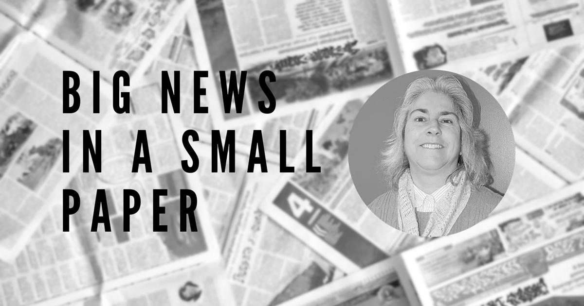 Small Local Paper Big News in a Small Paper: Local Newspaper Publisher to Speak About ...
