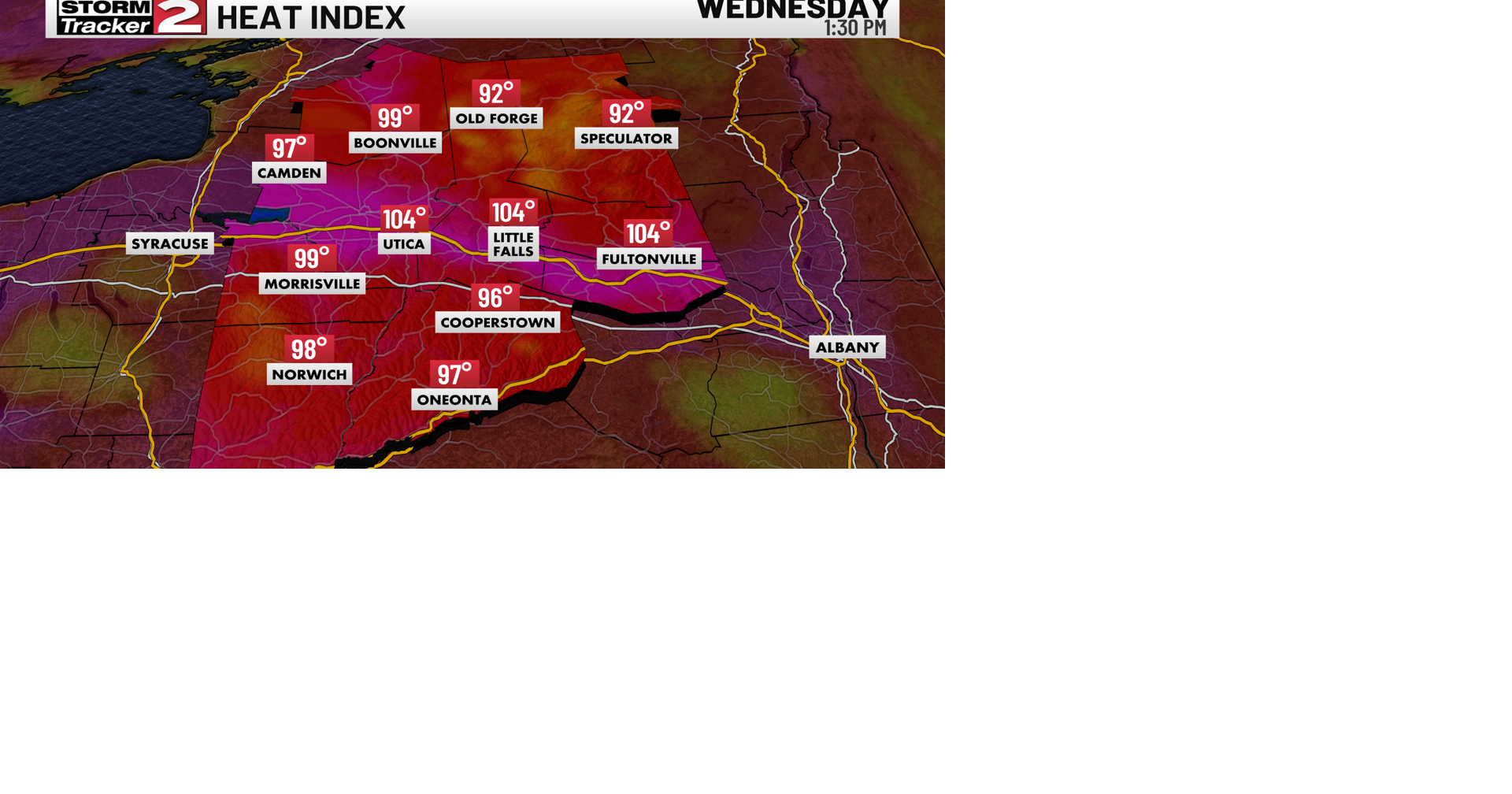Heat Index Over 100 Today, Isolated Strong Storm Risk