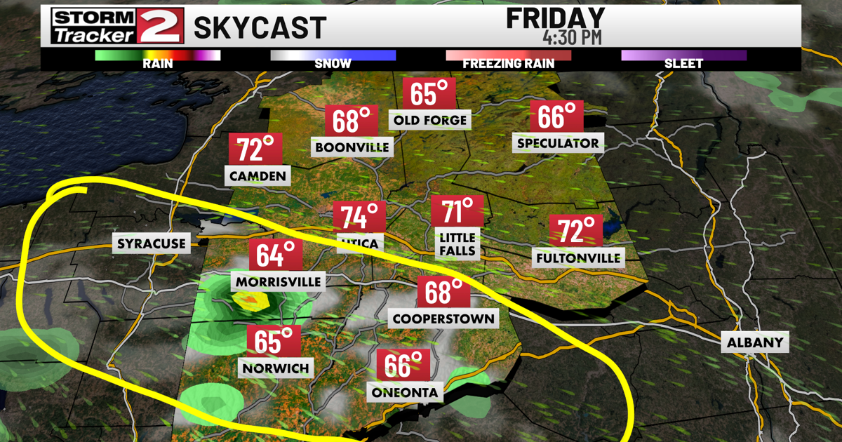 Isolated Rain South With Sunshine Today