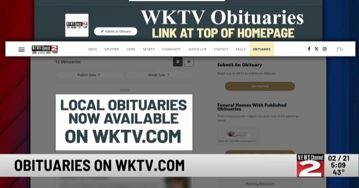 WKTV Obituaries Video