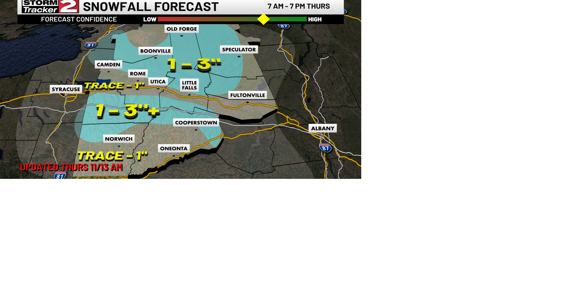 A Gloomy, Chilly Day with Valley Rain and Hilltop Snow | Weather | wktv.com