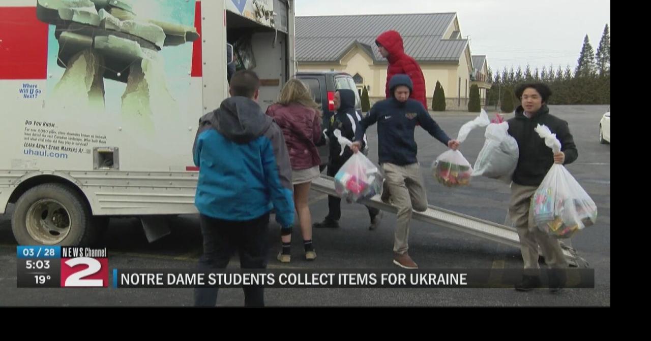 Notre Dame students collect donations to help the people of Ukraine ...