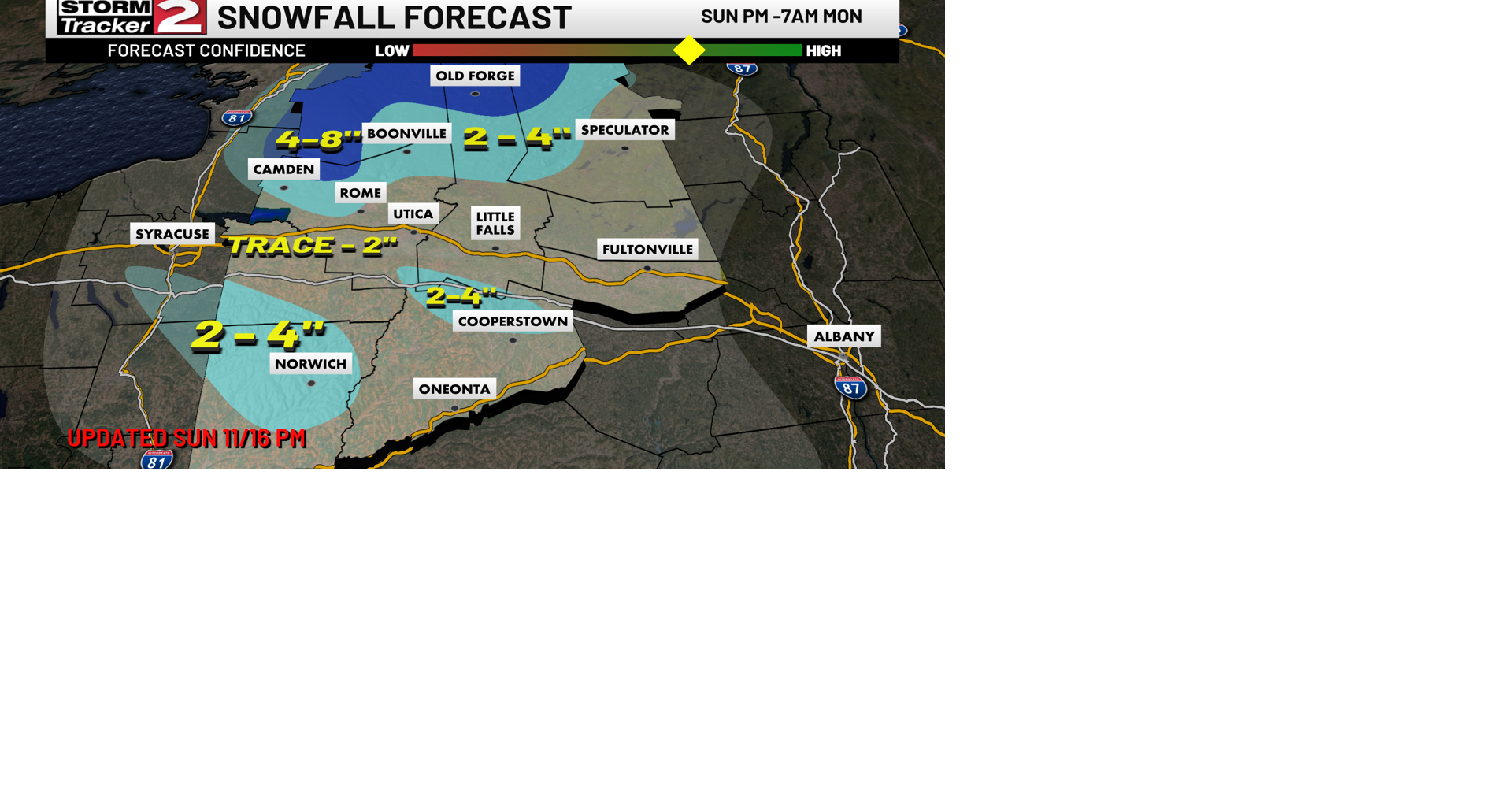 Lake Effect Snow Showers Continue Through Monday | News | wktv.com