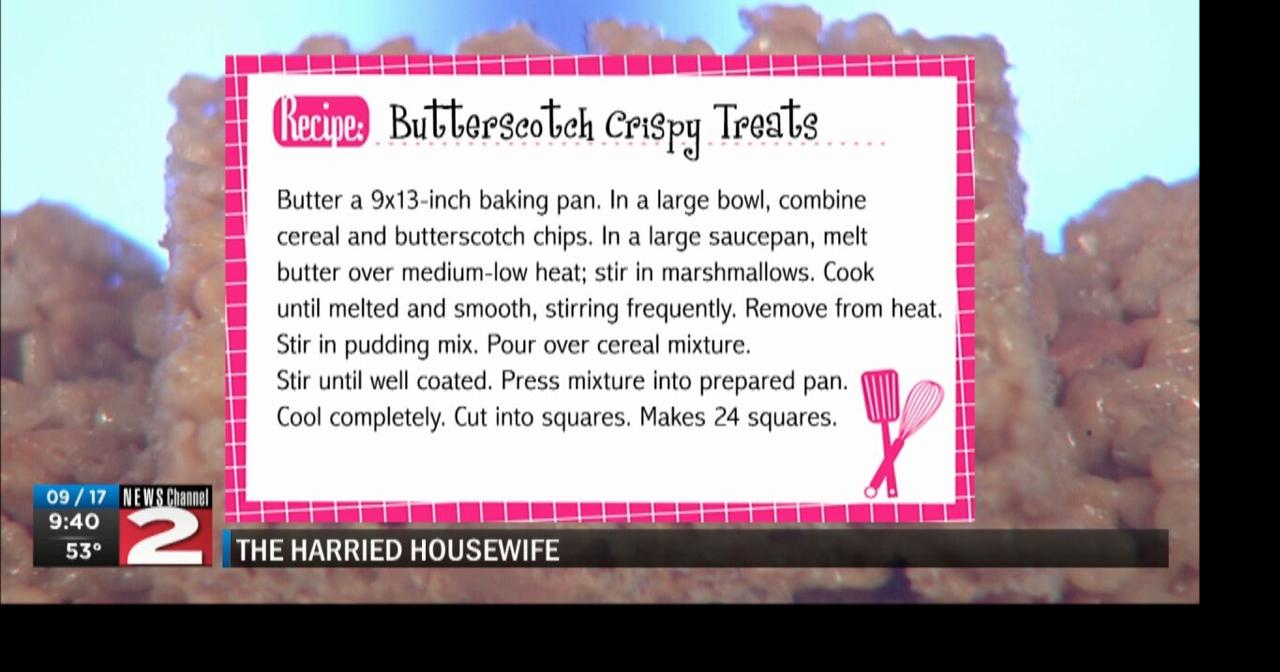 Harried Housewife: Butterscotch Crispy Treats | Community | wktv.com