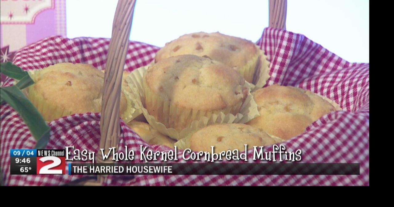 The Harried Housewife Easy Whole Kernel Cornbread Muffins Harried