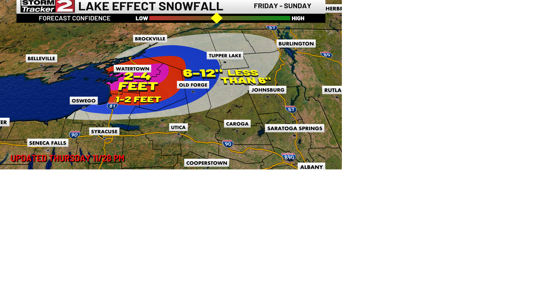 Thanksgiving storm comes to a close, lake effect works in on its heels ...