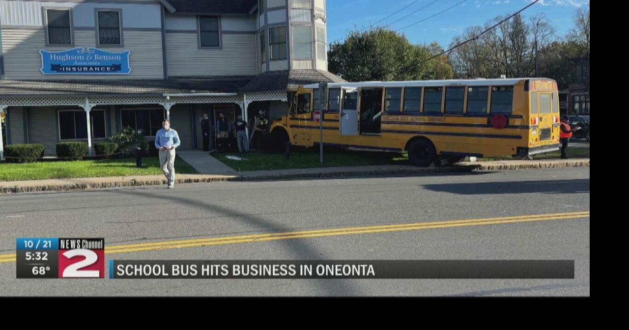 Oneonta school bus crashes into business Archive wktv com