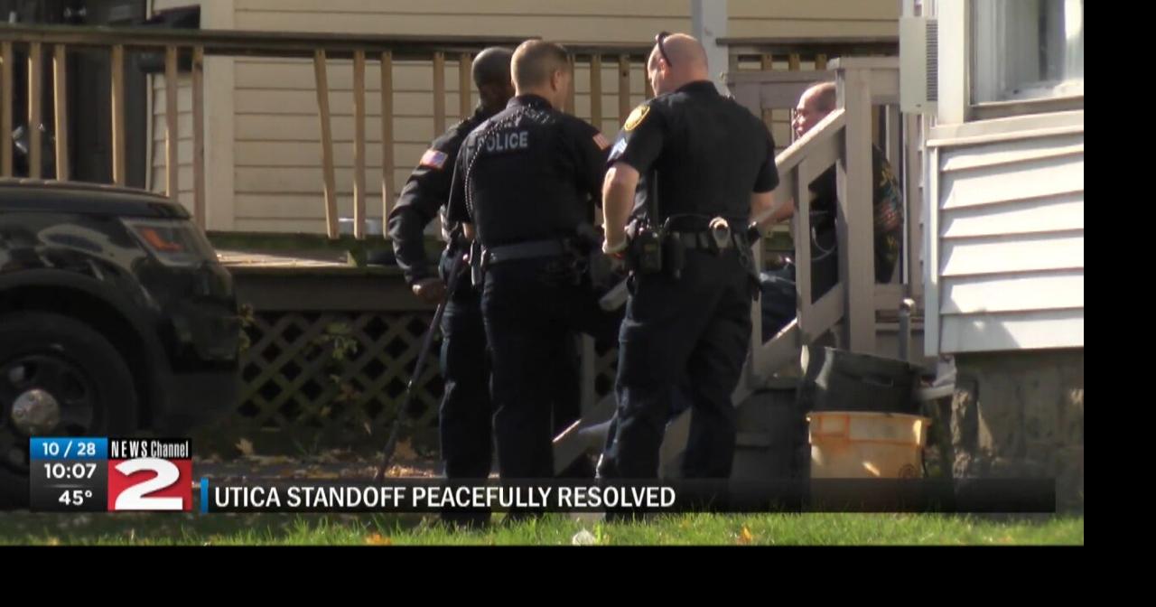 Man charged with menacing following 2hour standoff with Utica police