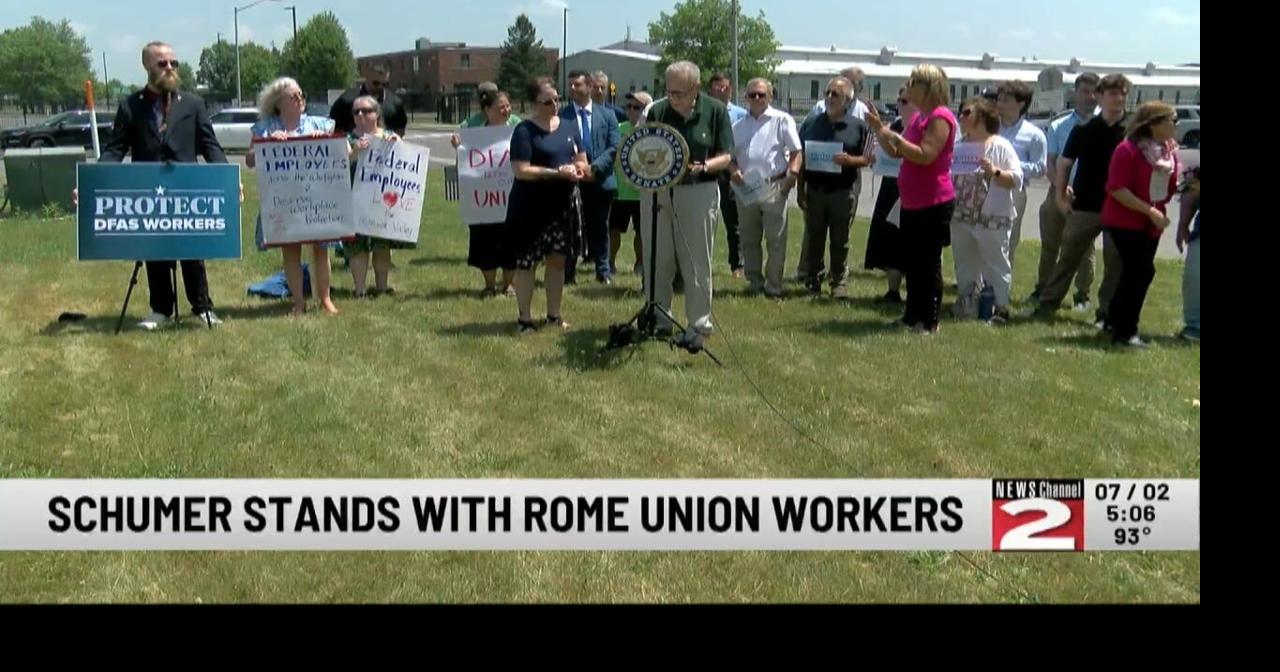 Senate Minority Leader Schumer Stands with AFRL, DFAS Workers in Rome Thursday