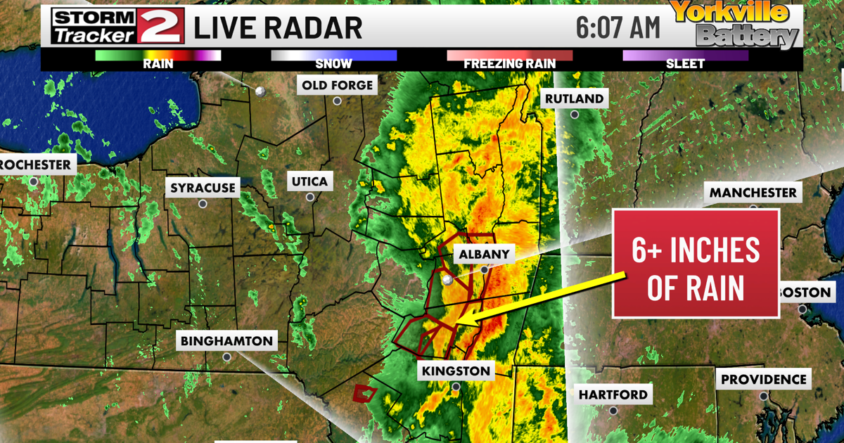 Significant Rainfall East of CNY This Morning