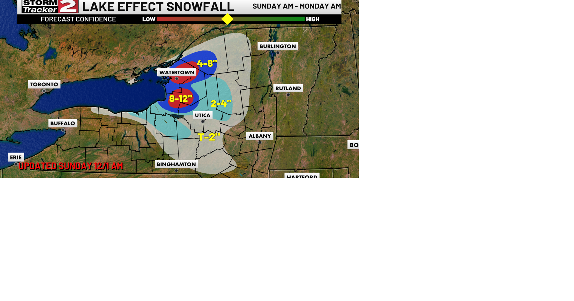 Lake effect snow continues Sunday, band moves south this evening ...