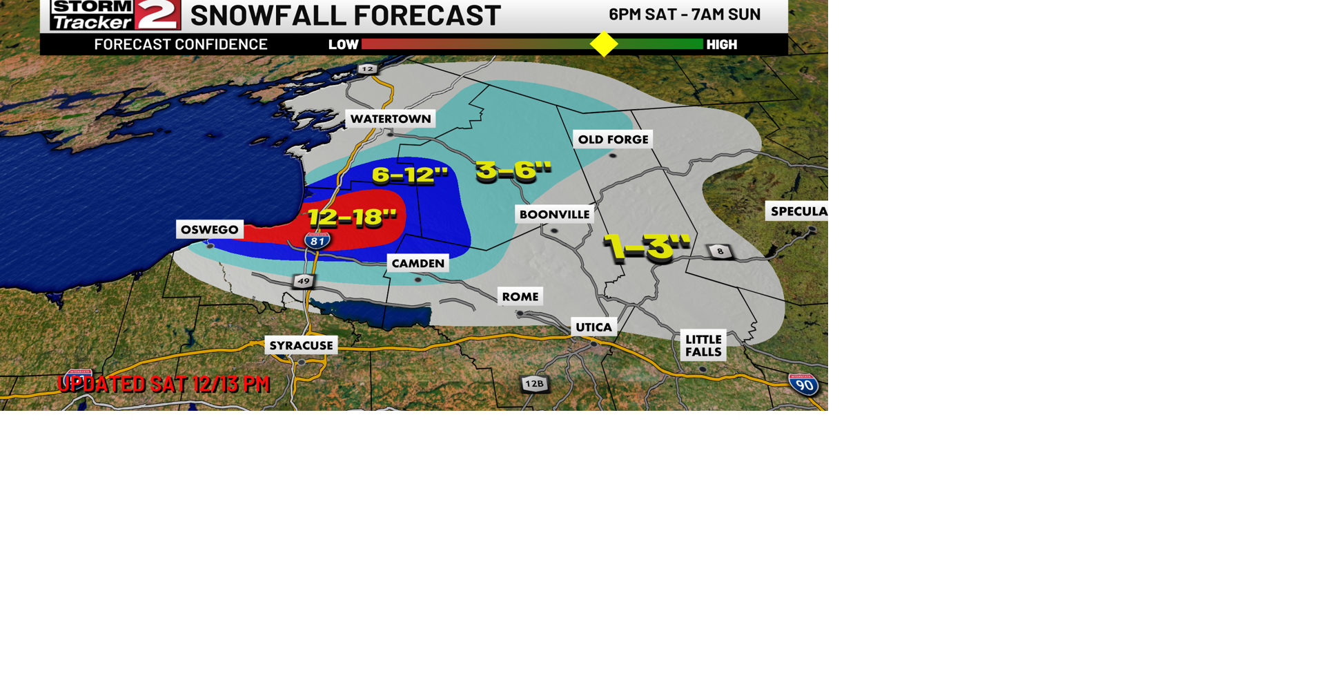 Heavy Lake Effect Snow Tonight Across The North Country, Light Snow In ...