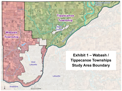 Wabash and Tippecanoe townships study area (Courtesy of Tippecanoe County Area Plan Commission)
