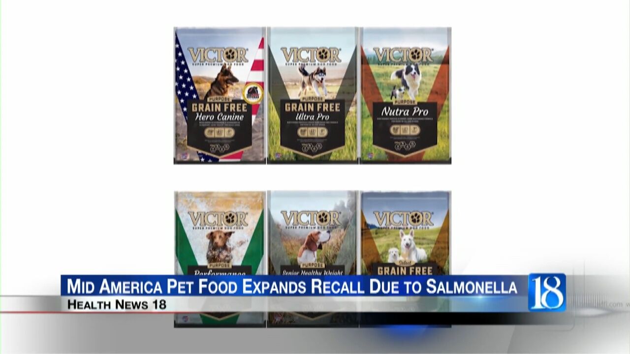 Health News 18 Mid America pet food expands recall due to salmonella