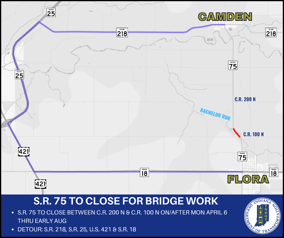 State Road 75 in Carroll County closing for bridge work | News