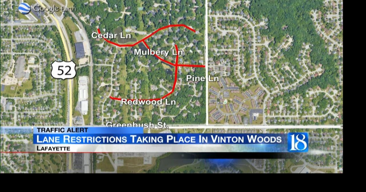 Lane restrictions taking place in Vinton Woods News