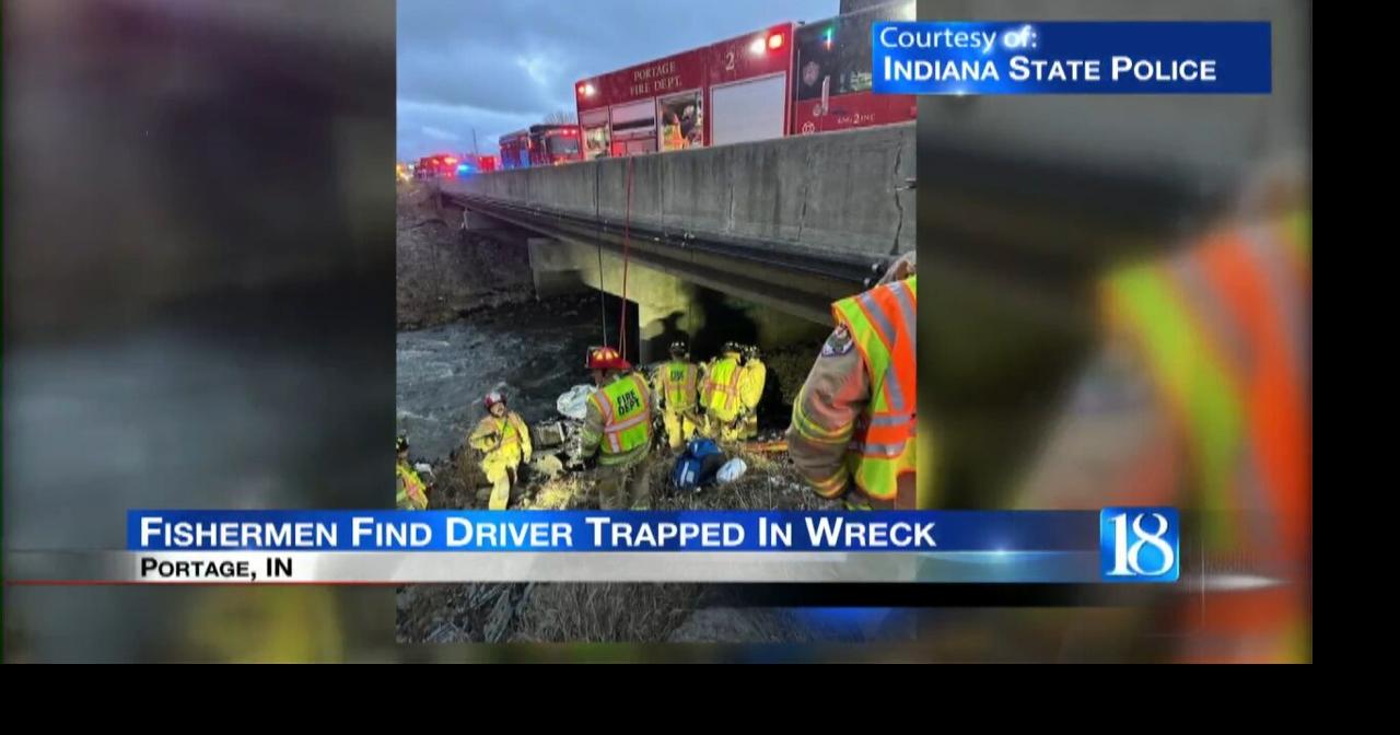 Fishermen find driver trapped in wreck Video