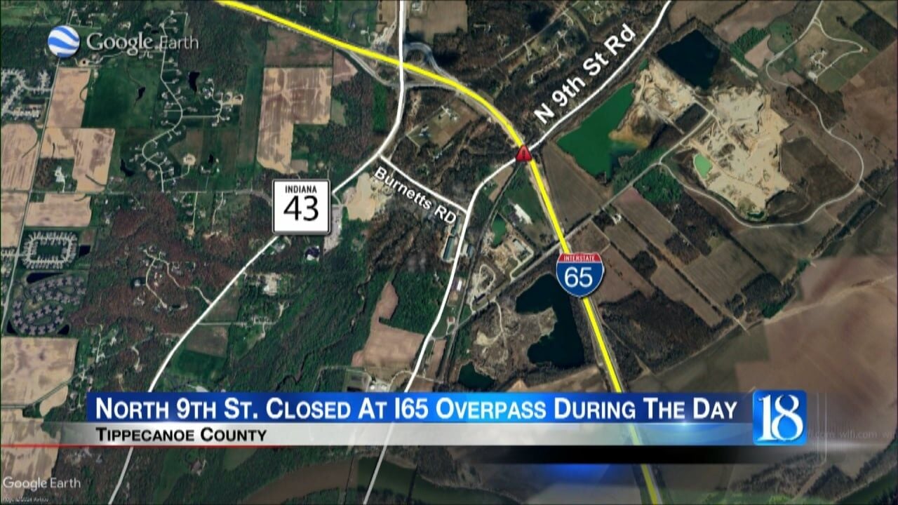 North 9th St. Closed At I65 Overpass During The Day