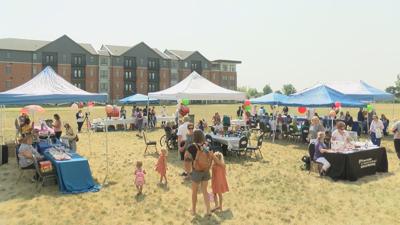 Strawberry Fest attracted many families in the backyard of Lafayette's YMCA.