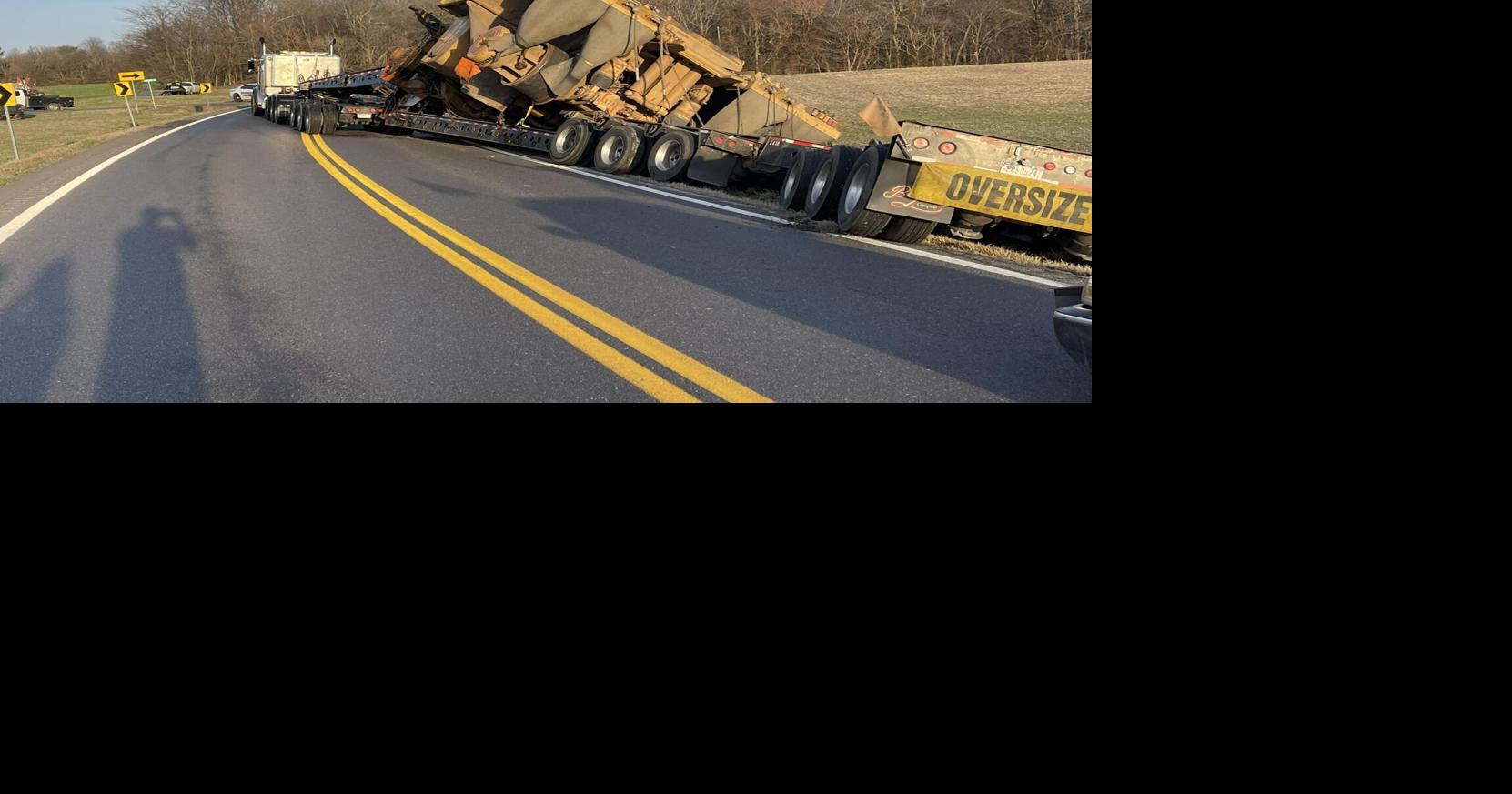 U.S. 60 blocked west of Kevil, Kentucky, after oversized load falls off truck