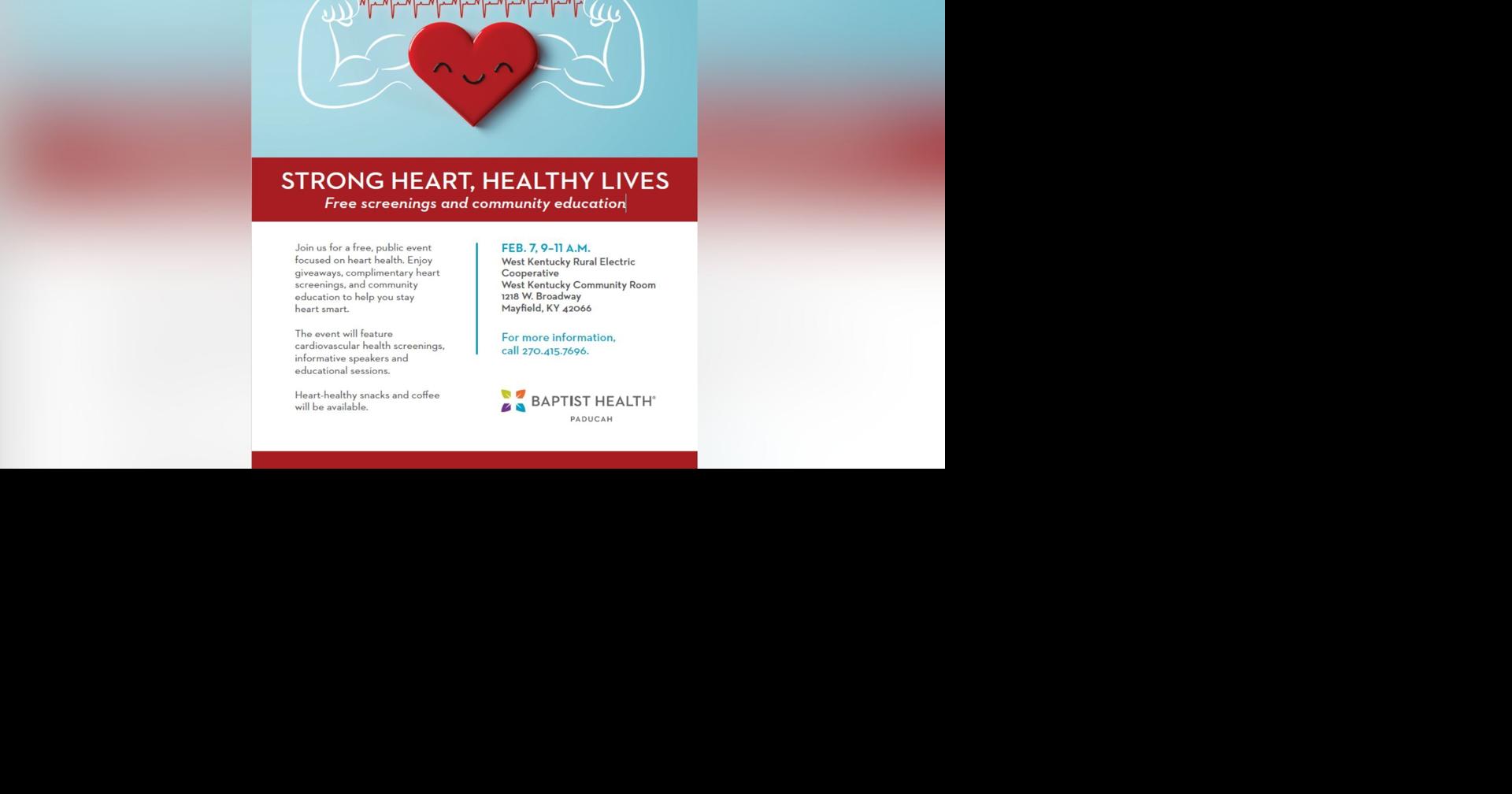 Baptist Health to hold 'Strong Heart, Healthy Lives' event in Mayfield