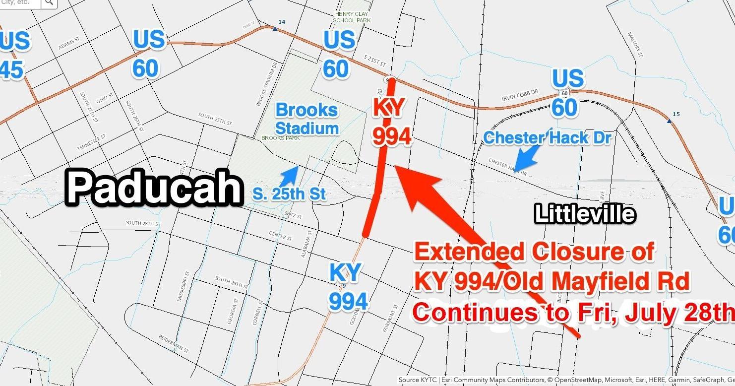 Extended closure of KY 994/Old Mayfield Road in Paducah - Vimarsana News