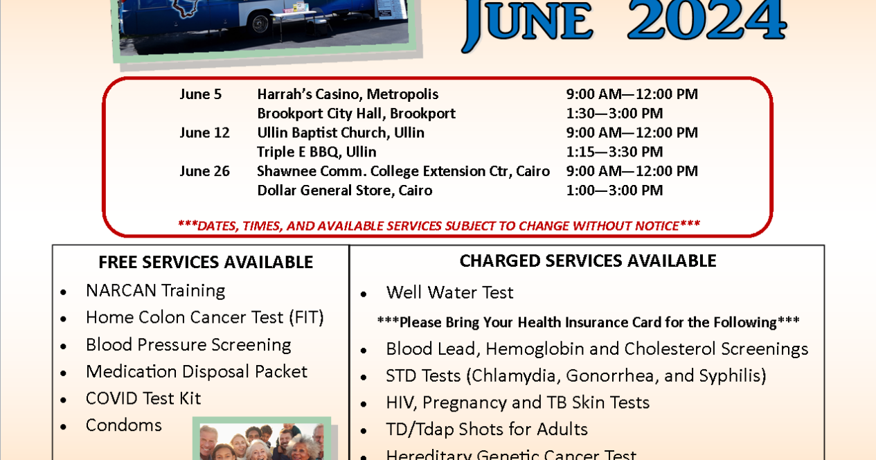 Southern 7 Health Department schedules June van clinics - Vimarsana News