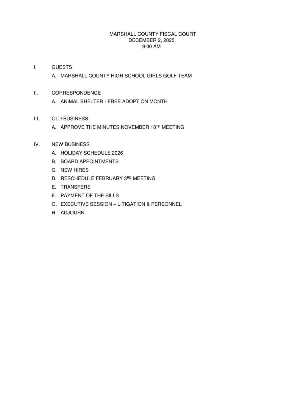 Marshall County Fiscal Court to hold Tuesday meeting Community WPSD