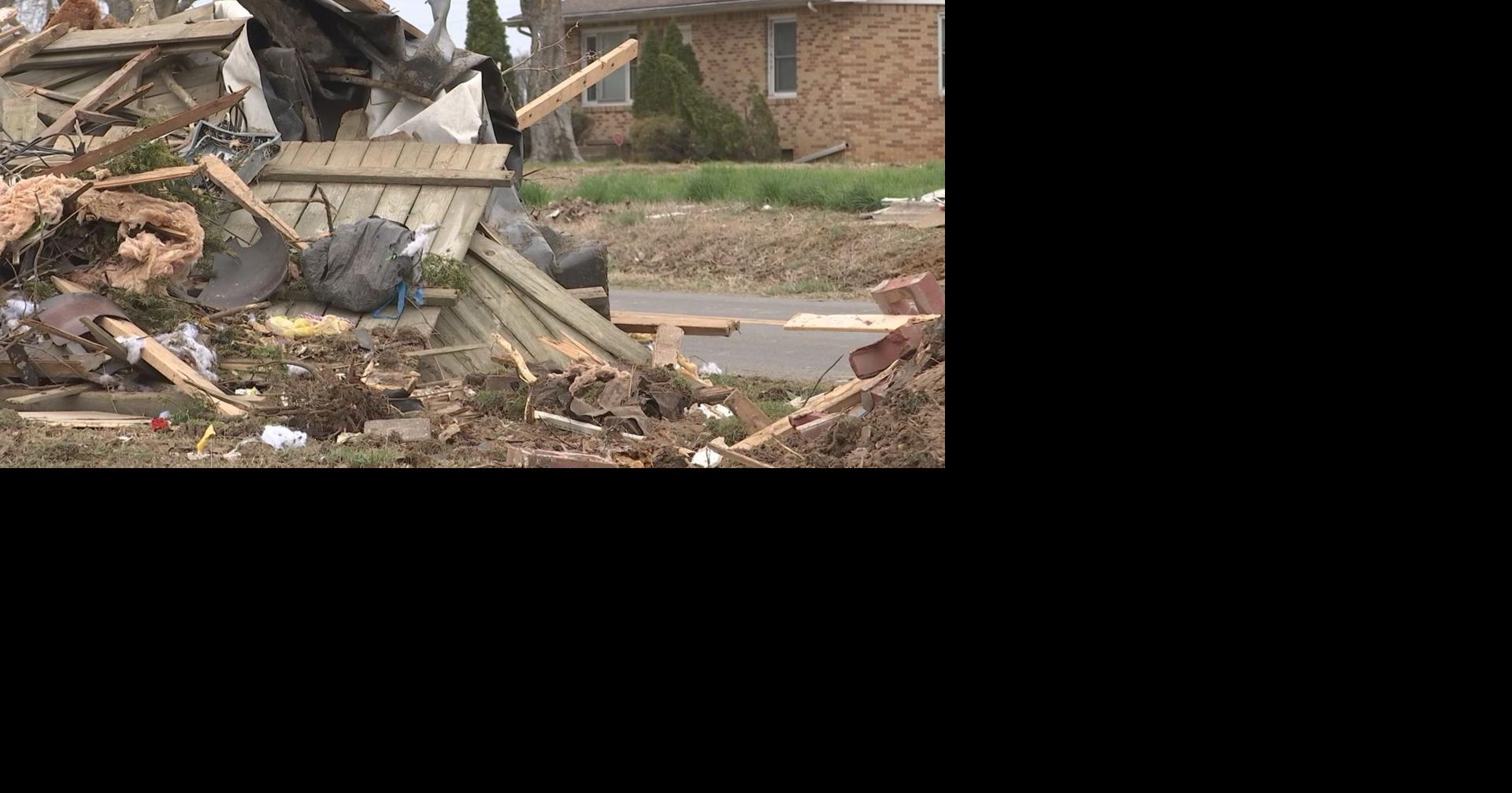 Rainy weather temporarily halts tornado recovery work in McCracken