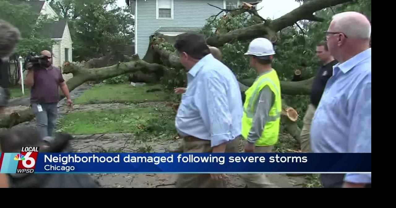 Chicago neighborhood damaged by severe storms