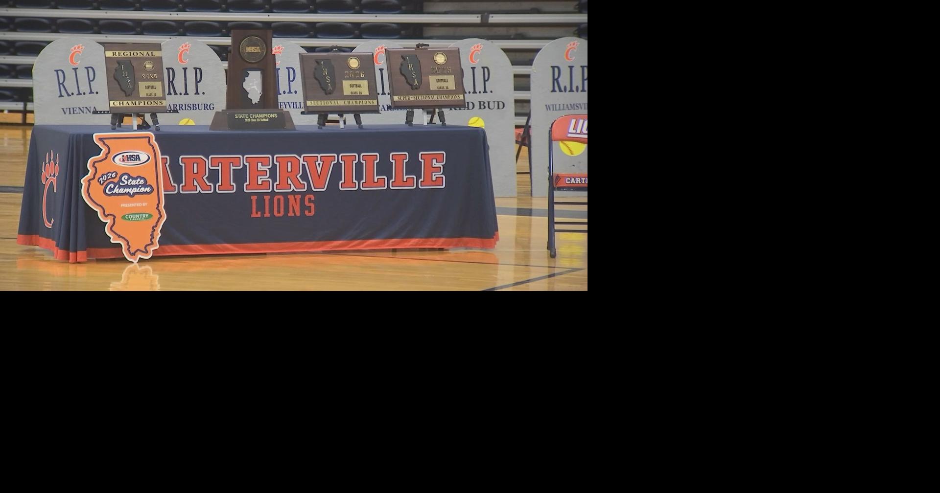'I don't think it feels real yet:' Carterville softball celebrates State Championship win with community