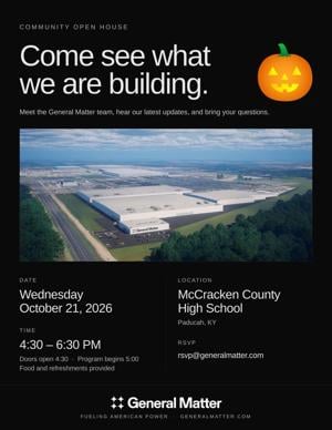 General Matter to Host Community Open House for Project Updates