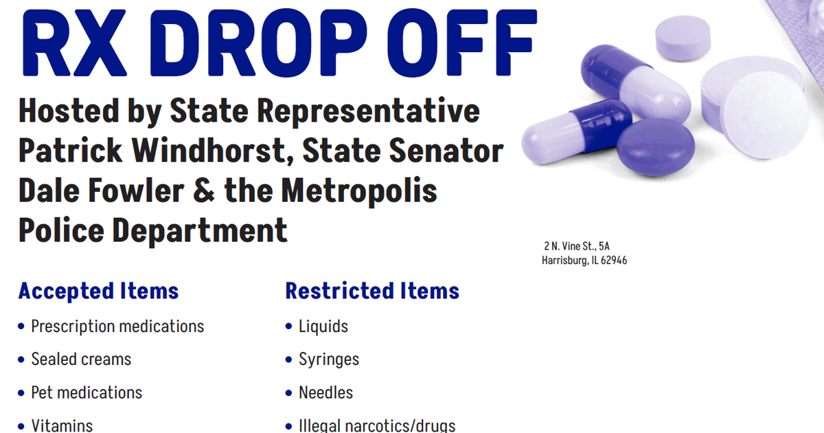 Same Day Rx Drop Off Icon Illinois state leaders to host RX drop-off event with Metropolis Police ...