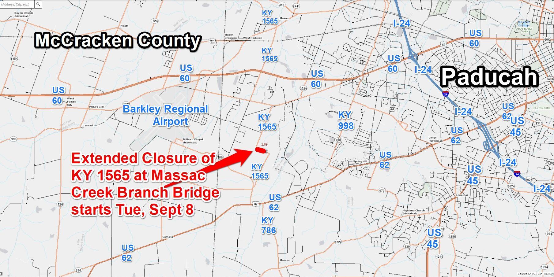TRAFFIC ALERT Extended closure of I24 in Cadiz/ Princeton and KY 1565