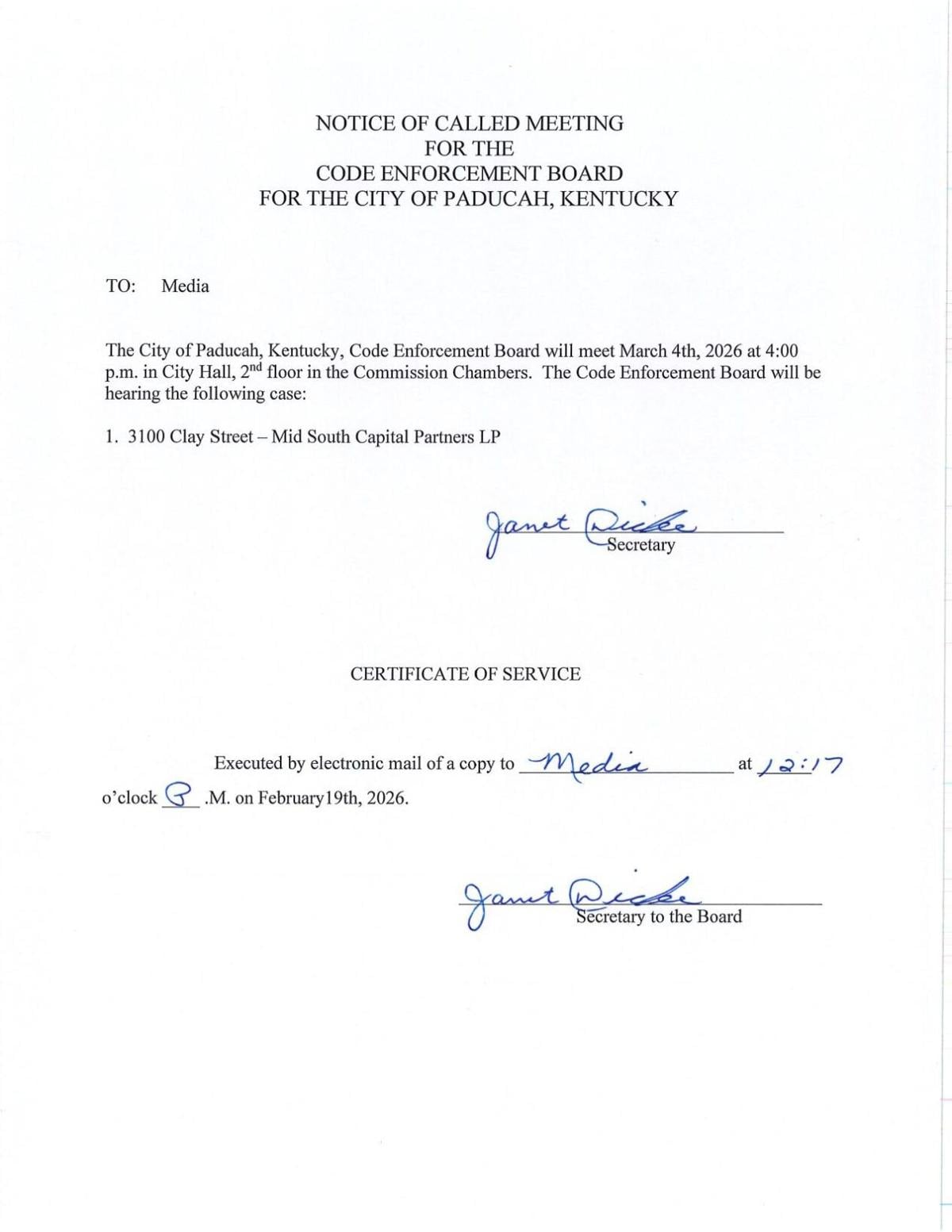 City of Paducah Code Enforcement Board to hold Wednesday called meeting ...