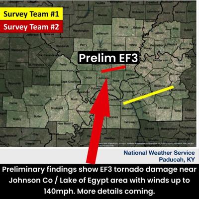 NWS: EF-3 tornado touched down Sunday in Lake of Egypt, Ill. | News ...
